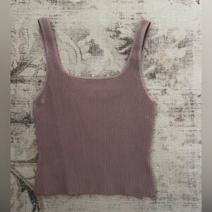 Babaton Ribbed Tank Top - Dusty Purple